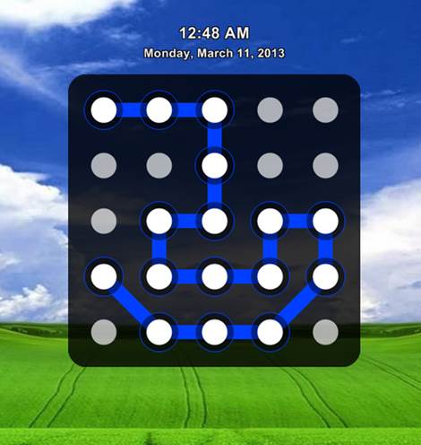 Screen-lock interface and login by connecting the points