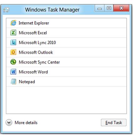 Task Manager has been completely redesigned