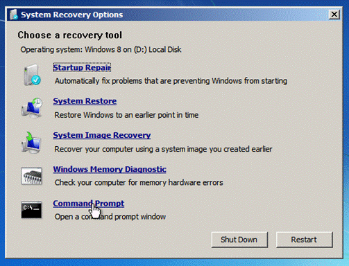 Windows 7 installation interface