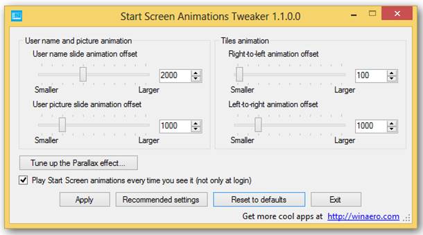  
Make Start screen animations work the way you want them to with Start Screen Animations Tweaker
