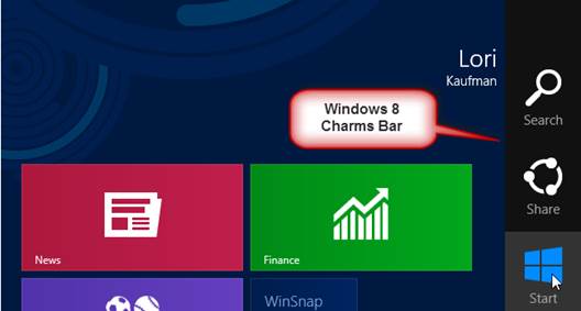 Windows 8 Charms Bar