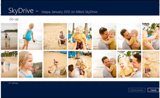 SkyDrive app on Windows 8