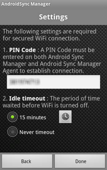 Android Sync Manager Agent Setup.