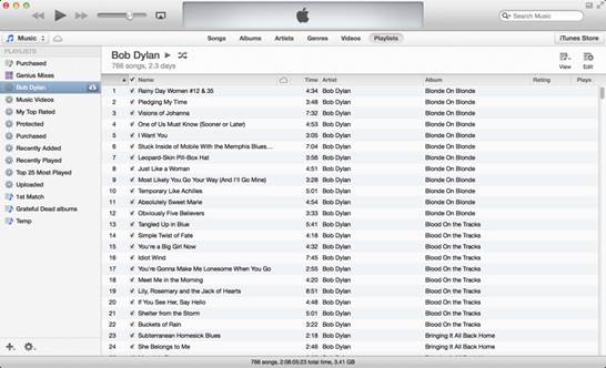 The new iTunes’ Playlists view shows all of your playlists in a sidebar at the left of the iTunes window