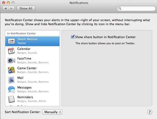 Reorganize notification center