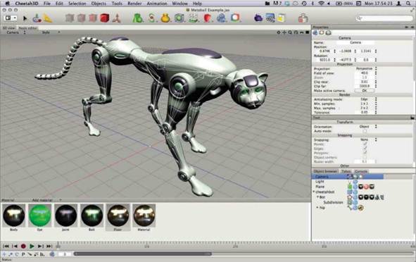 Description: Skeleton crew: Cheetah3D 6 implements a ‘bones’ system for creating joined armatures for character animation. This system will be extensively overhauled in the few releases