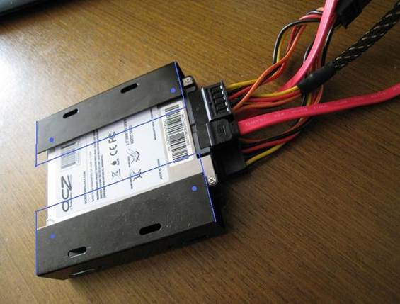 Connect the power cable that was designed for SATA drives to the SSD and start up the computer. The BIOS usually detects the SSD on its own. 