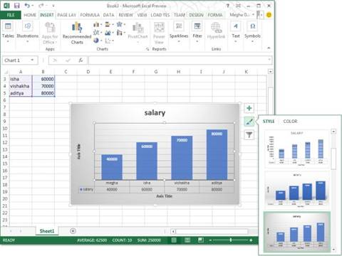 Description: Inserting and amending charts