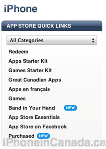 App Store Quick Links