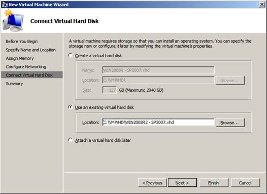 Connect Virtual Hard Disk