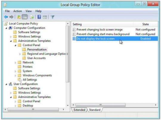 Disable The Windows 8 Lock Screen