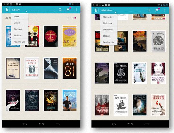 The Kobo app 