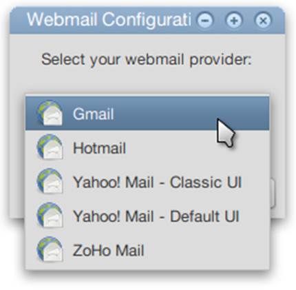 Description: Set your default webmail provider